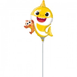 Μπαλόνι Mini Shape κίτρινο Baby Shark με ψαράκι