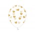12'' Διάφανα Μπαλόνια με Χρυσές Καρδούλες (6 τεμ)