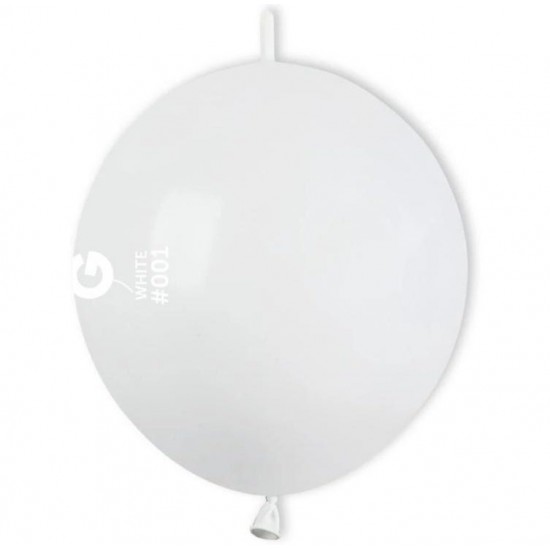 12" Λευκό μπαλόνι Link-O-Loons με ουρίτσα (100 τεμ)