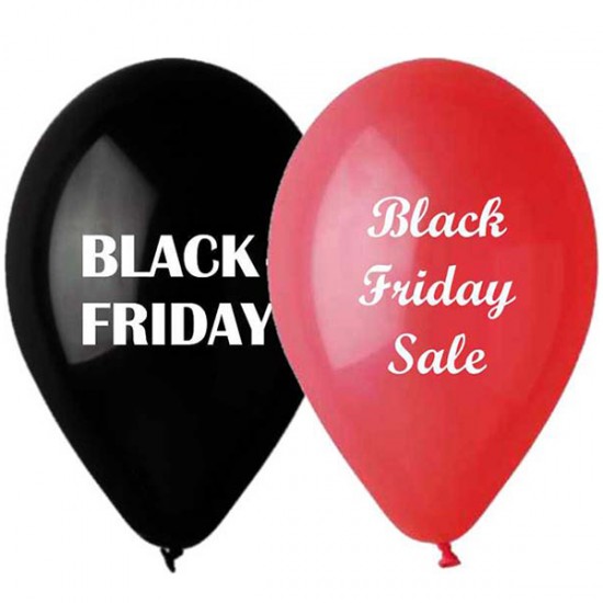 12" Μπαλόνι τυπωμένο Black Friday (25 τεμ)