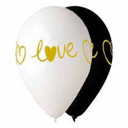 12" Μπαλόνι τυπωμένο χρυσό Love (25 τεμ) 12" Μπαλόνι τυπωμένο χρυσό Love (25 τεμ)