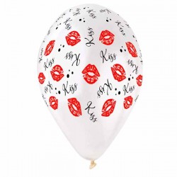 12" Μπαλόνι τυπωμένο διάφανο Kiss (25 τεμ) 12" Μπαλόνι τυπωμένο διάφανο Kiss (25 τεμ)