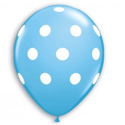 12" Μπαλόνι τυπωμένο γαλάζιο πουά (25 τεμ) 12" Μπαλόνι τυπωμένο γαλάζιο πουά (25 τεμ)