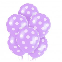 12" Μπαλόνι τυπωμένο λιλά πουά (25 τεμ) 12" Μπαλόνι τυπωμένο λιλά πουά (25 τεμ)
