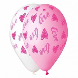 12" Μπαλόνι τυπωμένο Love και καρδούλα (25 τεμ) 12" Μπαλόνι τυπωμένο Love και καρδούλα (25 τεμ)