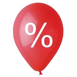 12" Μπαλόνι τυπωμένο Σύμβολο Έκπτωσης (25 τεμ) 12" Μπαλόνι τυπωμένο Σύμβολο Έκπτωσης (25 τεμ)