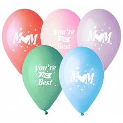 12" Μπαλόνι τυπωμένο "Βest Mum" σε 5 χρώματα (25 τεμ) 12" Μπαλόνι τυπωμένο "Βest Mum" σε 5 χρώματα (25 τεμ)