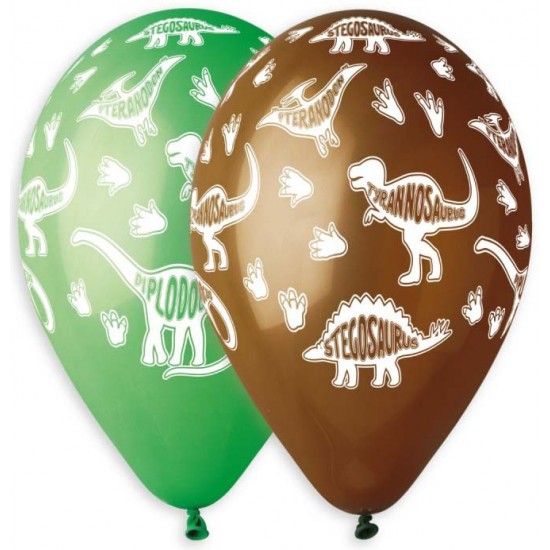 12" Μπαλόνια τυπωμένα Δεινόσαυροι (25 τεμ)