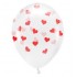 13" Διάφανα μπαλόνια με κόκκινες καρδιές (6 τεμ)