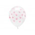 13'' Διάφανα Μπαλόνια με ροζ καρδιές (6 τεμ)