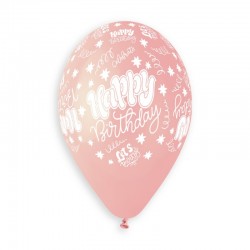 13" Μπαλόνι "Happy Birthday" Baby Pink (25 τεμ) 13" Μπαλόνι "Happy Birthday" Baby Pink (25 τεμ)