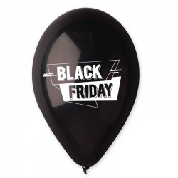13" Μπαλόνι τυπωμένο Black Friday μαύρο pop up (25 τεμ)