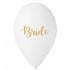 13" Μπαλόνι τυπωμένο λευκό Bride (25 τεμ)