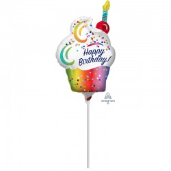 9" MIni Shape Μπαλόνι Cup Cake Rainbow 9" MIni Shape Μπαλόνι Cup Cake Rainbow