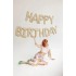 Σετ Μπαλόνια Γενεθλίων -“Happy Birthday” - Μπεζ (13 τεμ)