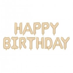 Σετ Μπαλόνια Γενεθλίων -“Happy Birthday” - Μπεζ (13 τεμ) Σετ Μπαλόνια Γενεθλίων -“Happy Birthday” - Μπεζ (13 τεμ)