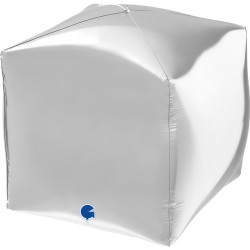 15" Μπαλόνι Ασημί 4D Κύβος