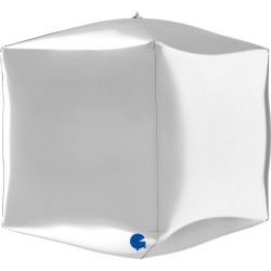 15" Μπαλόνι Ασημί 4D Κύβος