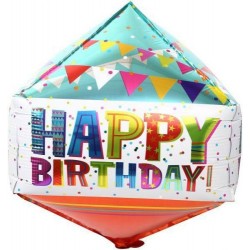 15" Μπαλόνι Happy Birthday Κύβος 15" Μπαλόνι Happy Birthday Κύβος