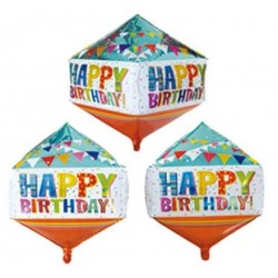 15" Μπαλόνι Happy Birthday Κύβος 15" Μπαλόνι Happy Birthday Κύβος