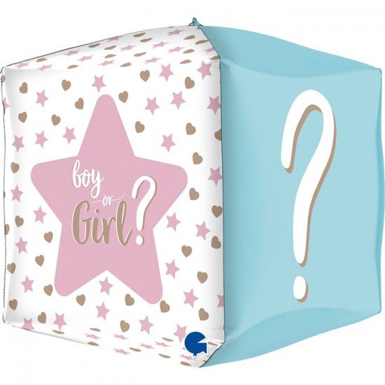 15" Μπαλόνι Κύβος "Boy or Girl" Gender Reveal