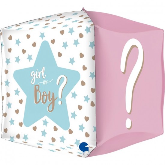 15" Μπαλόνι Κύβος "Boy or Girl" Gender Reveal
