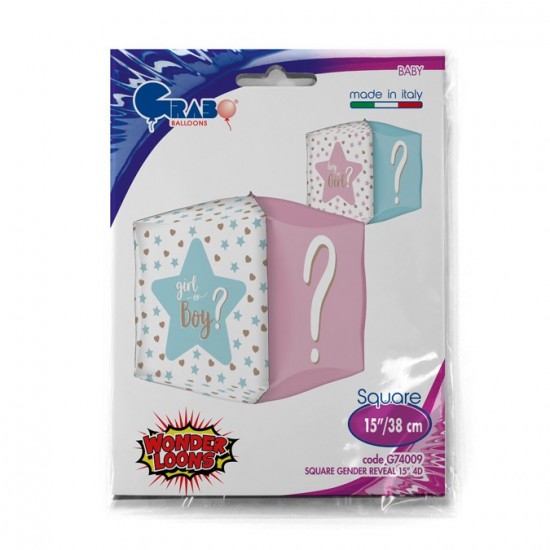 15" Μπαλόνι Κύβος "Boy or Girl" Gender Reveal