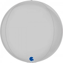15" Μπαλόνι σατέν λευκό τρισδιάστατη σφαίρα ORBZ
