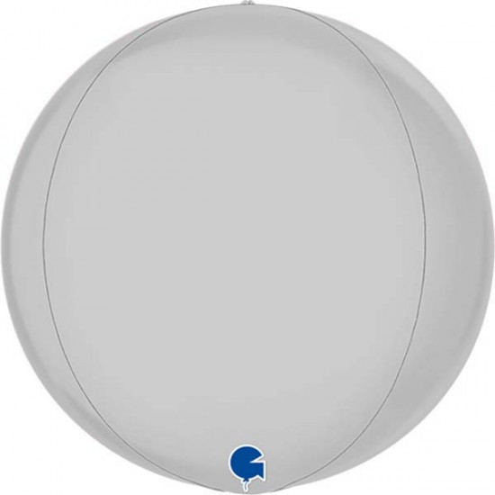 15" Μπαλόνι σατέν λευκό τρισδιάστατη σφαίρα ORBZ