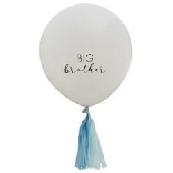 18" Big Brother λευκό Μπαλόνι με μπλε φούντες 18" Big Brother λευκό Μπαλόνι με μπλε φούντες
