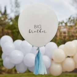 18" Big Brother λευκό Μπαλόνι με μπλε φούντες 18" Big Brother λευκό Μπαλόνι με μπλε φούντες