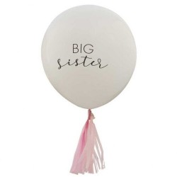 18" Big Sister λευκό Μπαλόνι με ροζ φούντες 18" Big Sister λευκό Μπαλόνι με ροζ φούντες