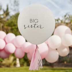 18" Big Sister λευκό Μπαλόνι με ροζ φούντες 18" Big Sister λευκό Μπαλόνι με ροζ φούντες