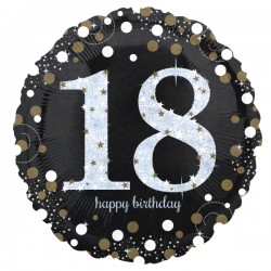 18" Μπαλόνι 18th Happy Birthday holographic 18" Μπαλόνι 18th Happy Birthday holographic