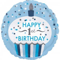 18" Μπαλόνι 1st Birthday Boy Cupcake 18" Μπαλόνι 1st Birthday Boy Cupcake