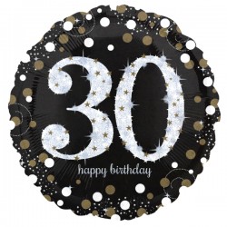 18" Μπαλόνι 30th Happy Birthday holographic 18" Μπαλόνι 30th Happy Birthday holographic