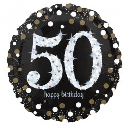 18" Μπαλόνι 50th Happy Birthday holographic 18" Μπαλόνι 50th Happy Birthday holographic