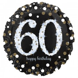 18" Μπαλόνι 60th Happy Birthday holographic 18" Μπαλόνι 60th Happy Birthday holographic