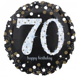 18" Μπαλόνι 70th Happy Birthday holographic 18" Μπαλόνι 70th Happy Birthday holographic