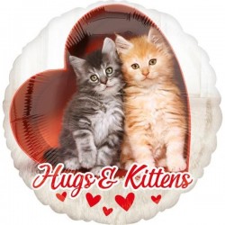 18'' Μπαλόνι αγάπης Γατάκια 'Hugs & Kittens'