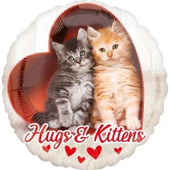 18'' Μπαλόνι αγάπης Γατάκια 'Hugs & Kittens'