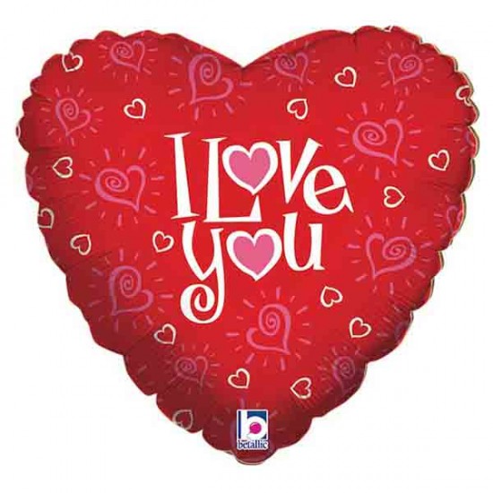 18” Μπαλόνι αγάπης μικρές καρδιές ‘Love You’