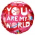 18'' Μπαλόνι αγάπης 'You are my world'
