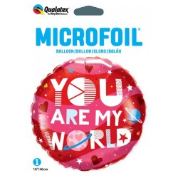 18'' Μπαλόνι αγάπης 'You are my world' 18'' Μπαλόνι αγάπης 'You are my world'
