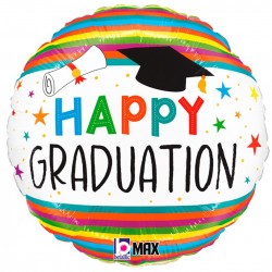 18" Μπαλόνι Αποφοίτησης Fun Stripes