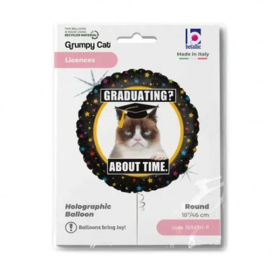18" Μπαλόνι αποφοίτησης Grumpy Cat