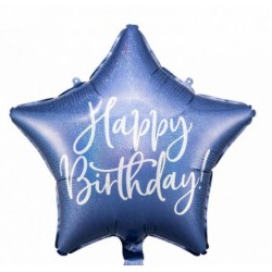 18" Μπαλόνι Αστέρι Happy Birthday Μπλε Navy 18" Μπαλόνι Αστέρι Happy Birthday Μπλε Navy