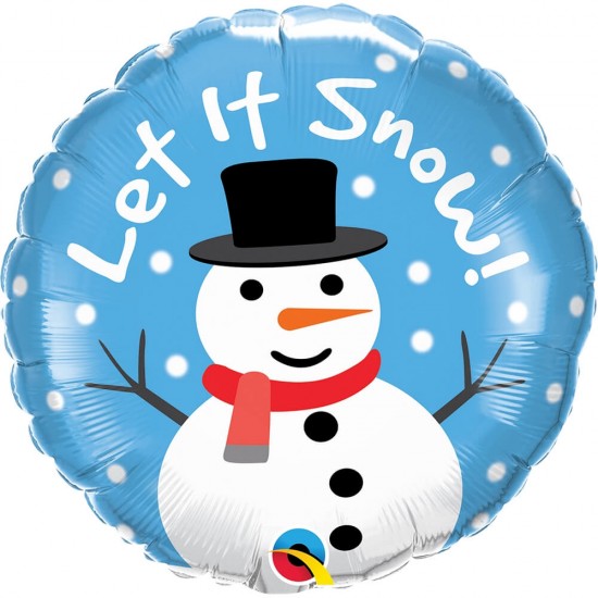 18'' Μπαλόνι Χιονάνθρωπος - ''Let It Snow''