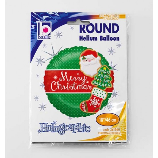 18" Μπαλόνι χριστουγεννιάτικα μπισκότα με γκλίτερ