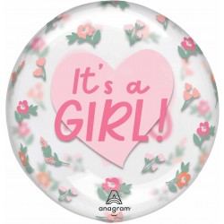 22"' Διάφανο Μπαλόνι ORBZ ''It's A Girl'' Φλοράλ